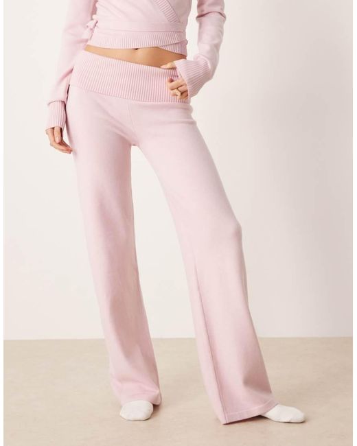 Hollister Pink Gilly Hicks Low Rise Straight Leg Cosy Trousers Co-ord