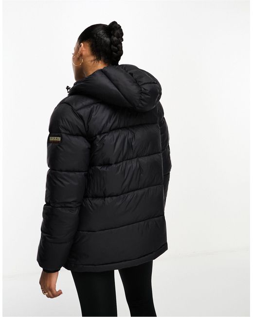 Napapijri Black Box Mid Length Water-repellent Hooded Puffer Jacket
