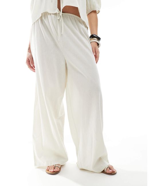 Esmee Curve White Exclusive Drawstring Beach Pants