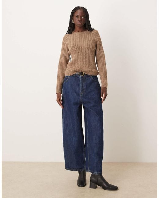 Mango Blue Open Knit Jumper