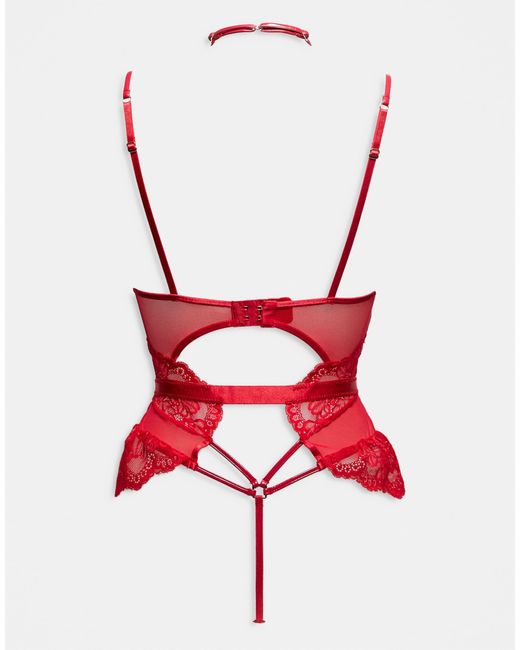 Ann Summers Red Adore Amour Crotchless Body
