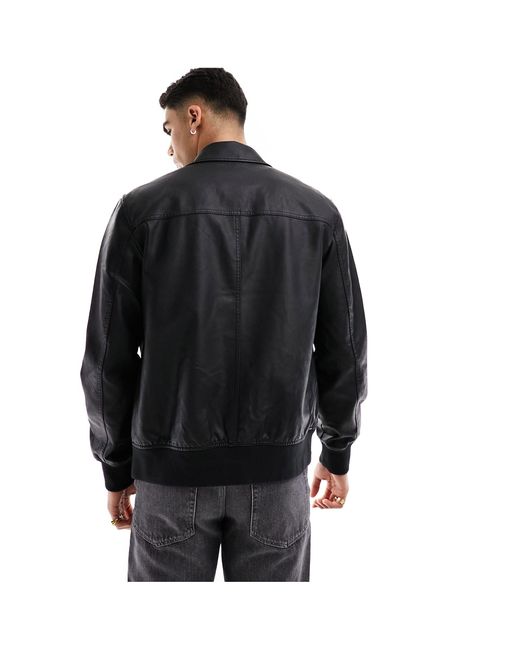 Only & Sons Black Faux Leather Jacket for men