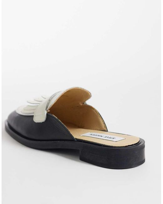 Steve Madden White Nanette Mule Loafers