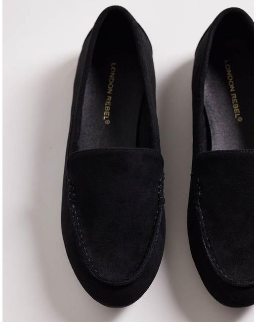 London Rebel Blue Londn Rebel Wide Fit Bailey Loafers