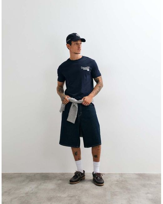 Gant Blue Graphic Text Short Sleeve T-shirt for men