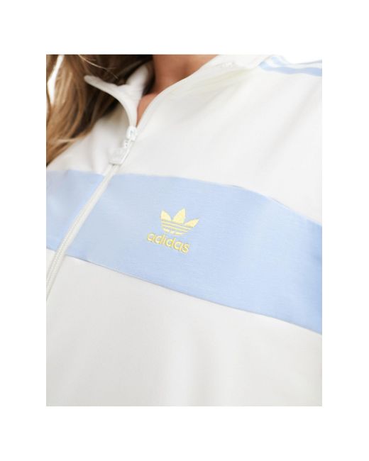 Giacca sportiva rétro sporco e blu di Adidas Originals in White