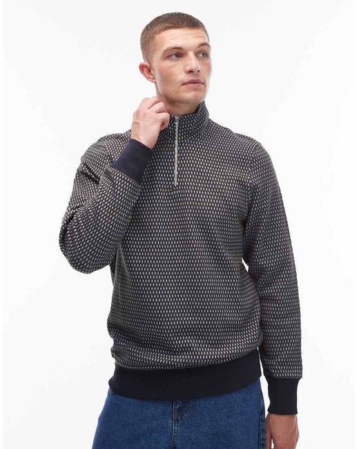 Paul Smith Gray Paul Smith Half Zip Regular Fit Sweatshirt for men