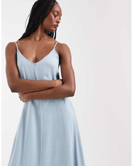 ONLY Blue Chambray Maxi Dress
