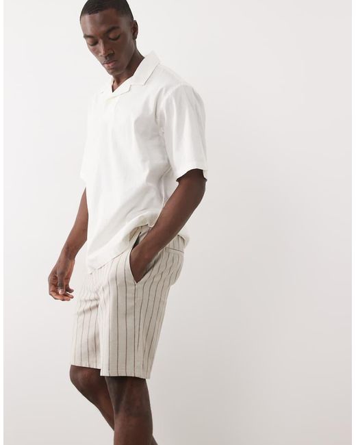 Only & Sons Natural Loose Fit Shorts With Linen for men