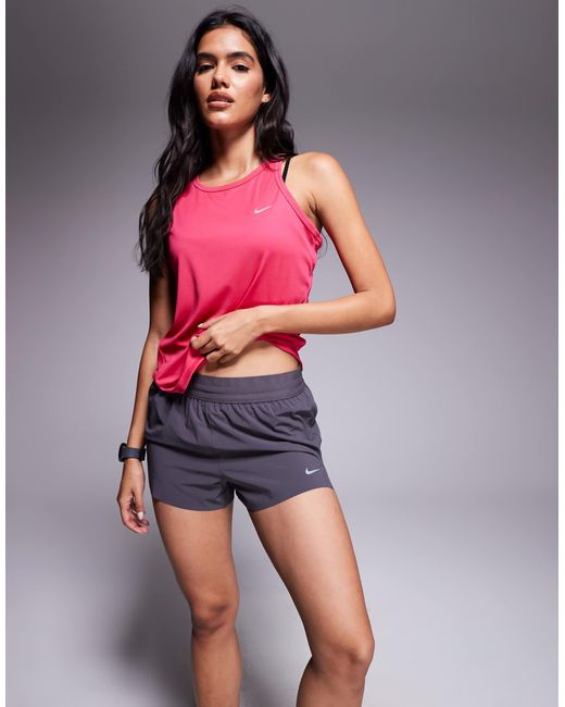 Nike Red Nike Running Swift Dri-fit Mid Rise 2.5 Inch Shorts