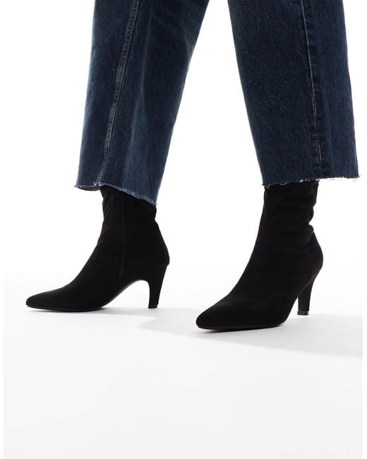 SEQWL Blue Starburst Kitten Heel Sock Boots