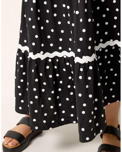 Yours Clothing Black Polka Dot Maxi Skirt