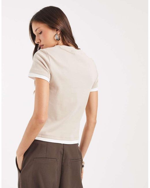 Vero Moda Brown Double Layer Binding Detail T-shirt