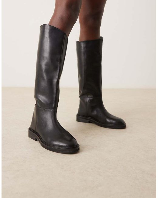 ASOS Natural Callahan Leather Riding Boots