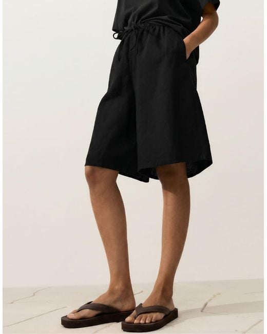 Oysho Brown Textured Platform Beach Sandals