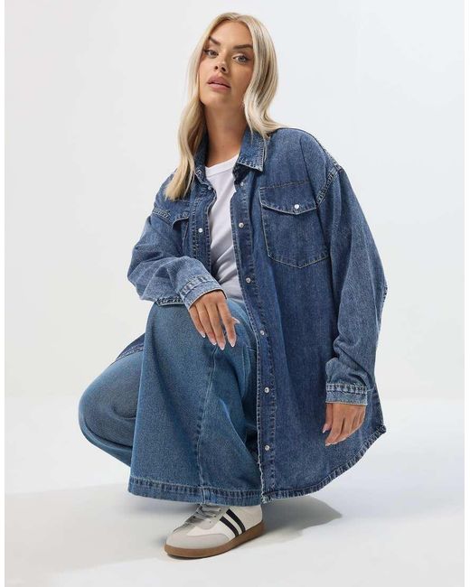 Yours Clothing Blue Western Denim Shirt