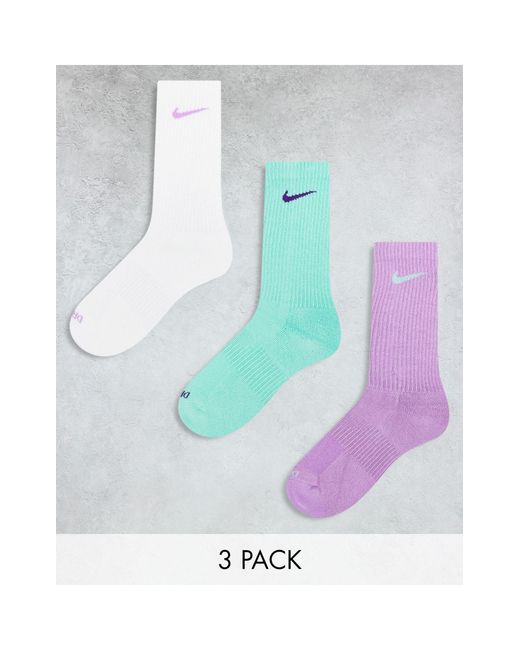 Nike Multicolor Everyday Cushioned Plus 3 Pack Crew Socks