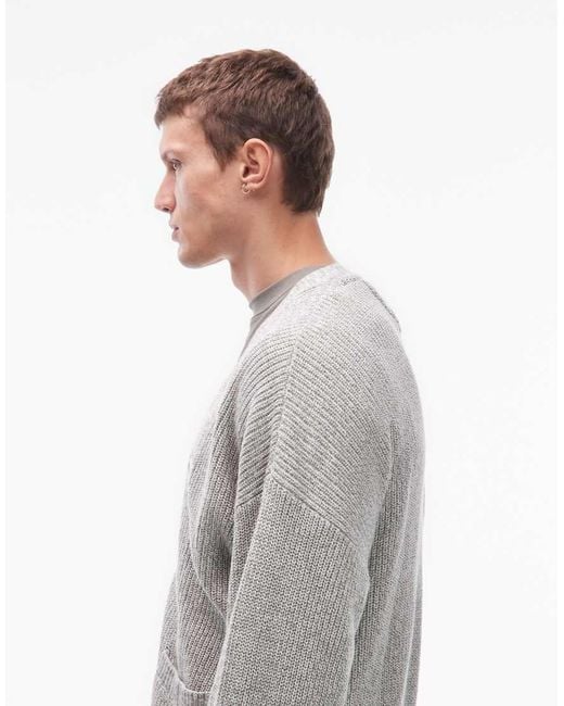 Tommy Hilfiger Gray Relaxed Knit Cardigan for men