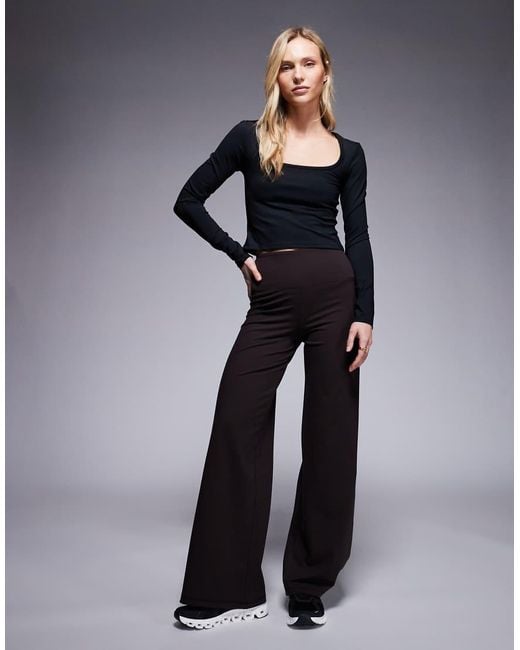 4505 Black Petite Icon High Waist Wide Leg Dance Pant