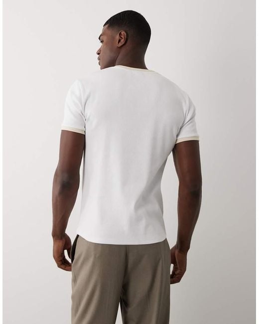 ASOS Brown Slim T-shirt With Contrast Trim for men