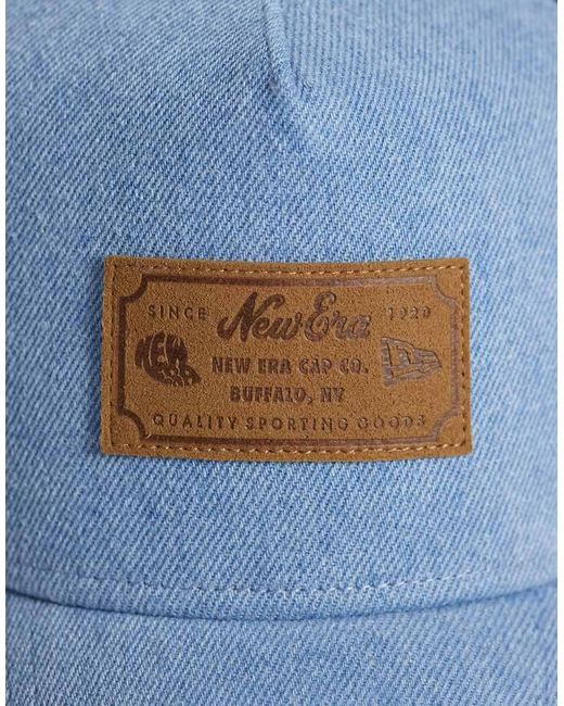 KTZ Blue Leather Patch Denim Trucker Cap