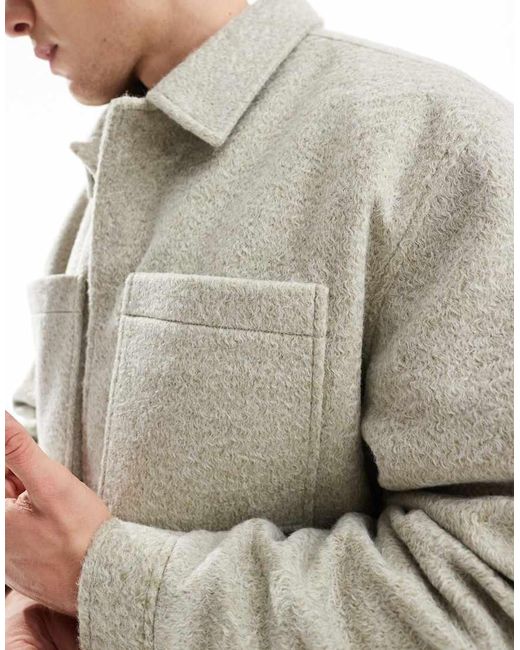 ASOS Natural Wool Look Harrington Jacket for men