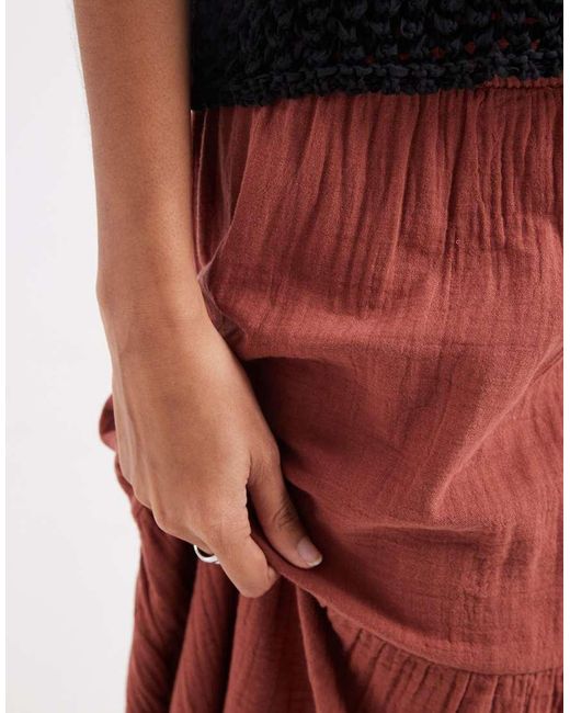 Pieces Boho Tiered Maxi Skirt
