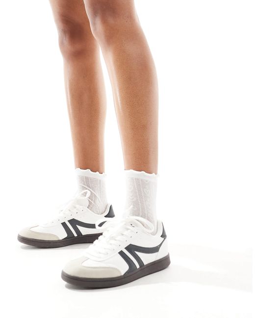 Baskets rétro avec semelle en caoutchouc Pull&Bear en coloris White
