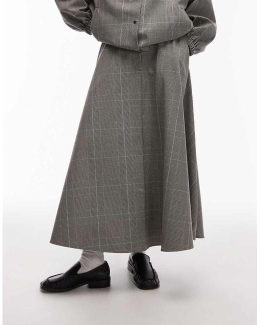 ASOS Gray Tailored Circle Maxi Skirt