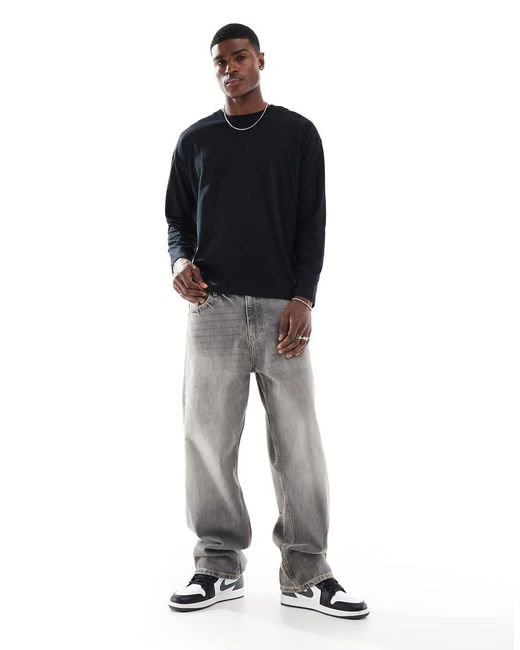 ASOS Blue Essentials Oversized Long Sleeve T-shirt for men