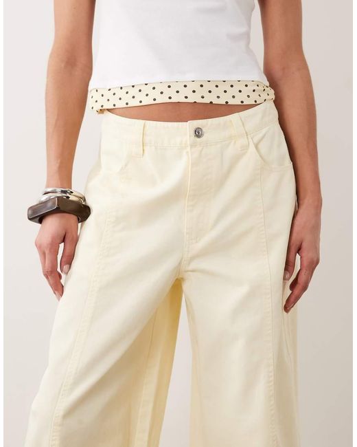 ASOS Natural Barrel Pants With Washed Effect