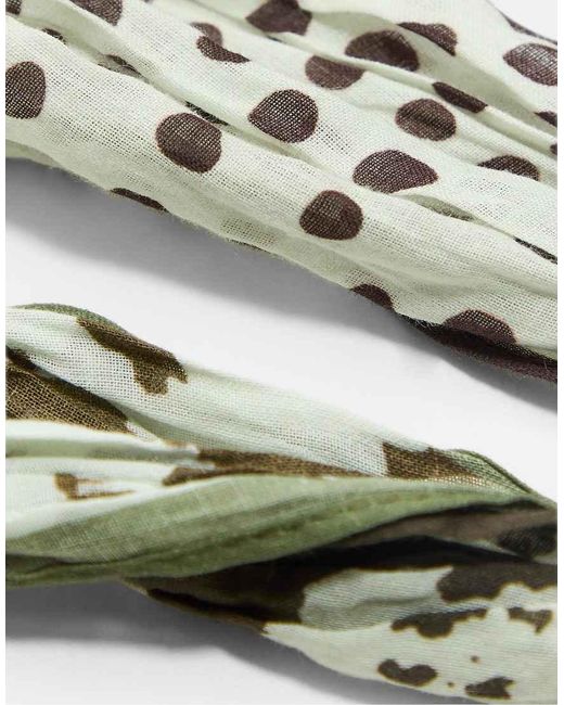 Stradivarius Set Van 2 Bandana's Met Stippen En Dierenprint in het White