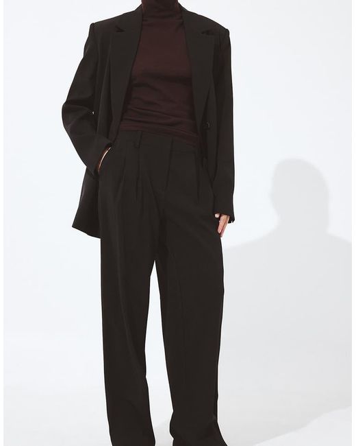 NA-KD Black Low Waist Suit Trouser