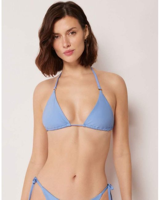 Calzedonia Blue Premium Fit Triangle Bikini Top