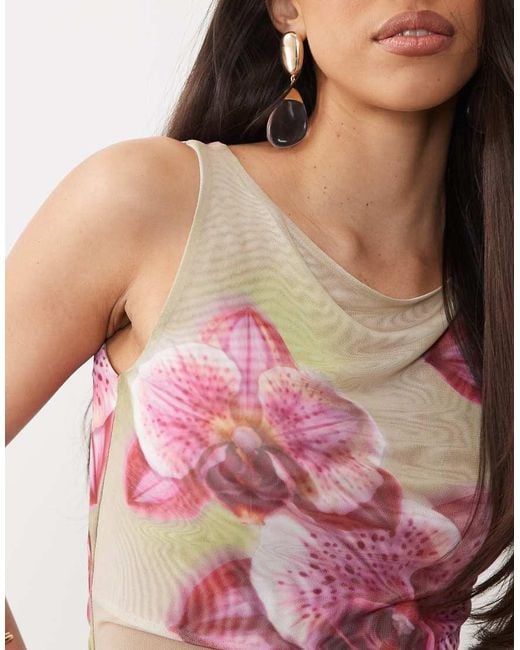 ASOS Multicolor Sheer Mesh Tank Top