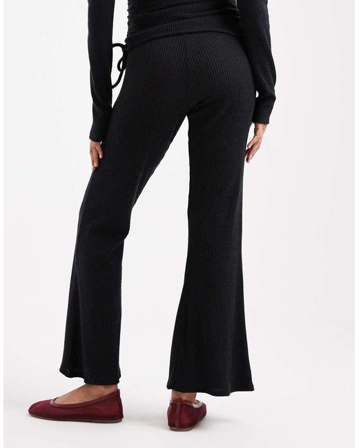 ASOS Black Asos Design Maternity Co-ord Ribbed Flare Trousers