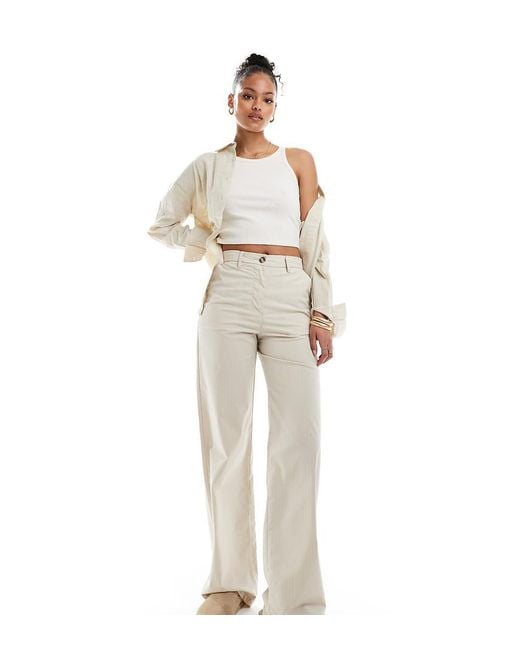 Don't Think Twice White Dtt Tall High Waisted Pinstripe Pants