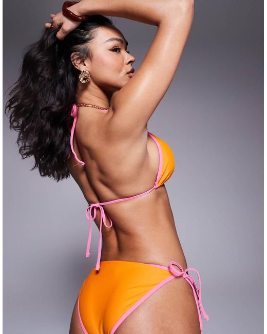 River Island Bikini Met Contrast in het Orange