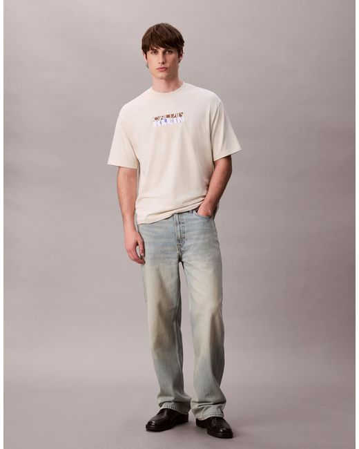 Calvin Klein Gray Block Logo T-shirt for men