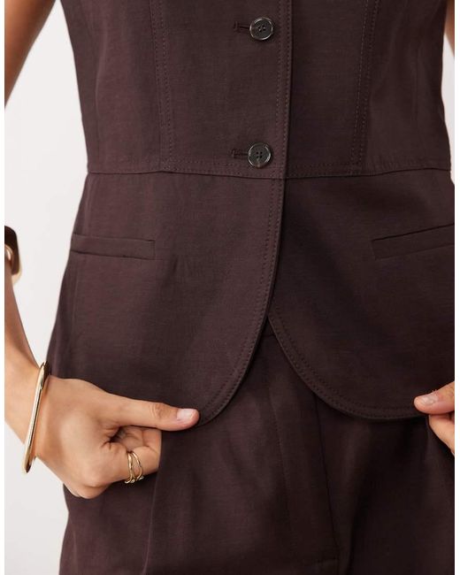 Mango Brown Avocado Waistcoat Co-ord