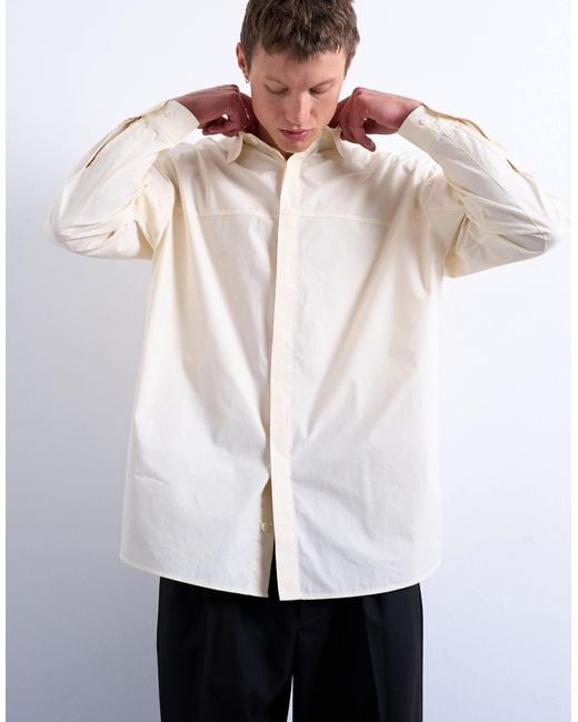 Topman White Oversized Fit Formal Shirt for men