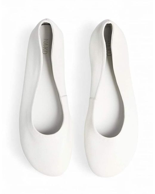 NA-KD Black Unlined Leather Ballerinas