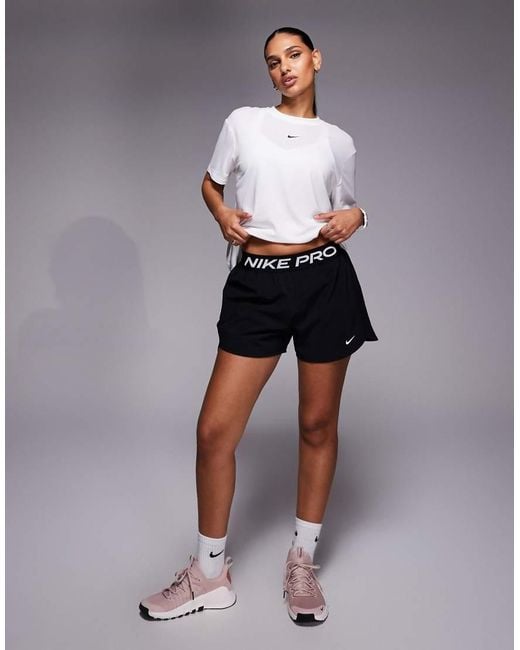 Nike White Nike Pro Training Dri-fit 365 3 Inch Woven Shorts