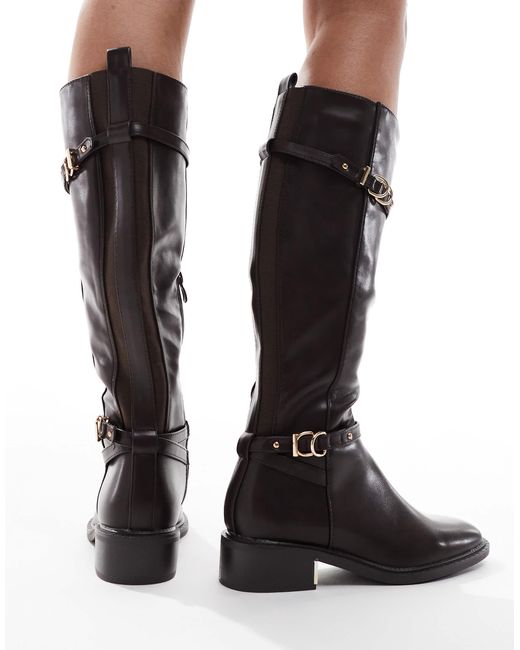 Latte - bottes cavalières avec boucle et pointe effilée - chocolat SEQWL en coloris Black