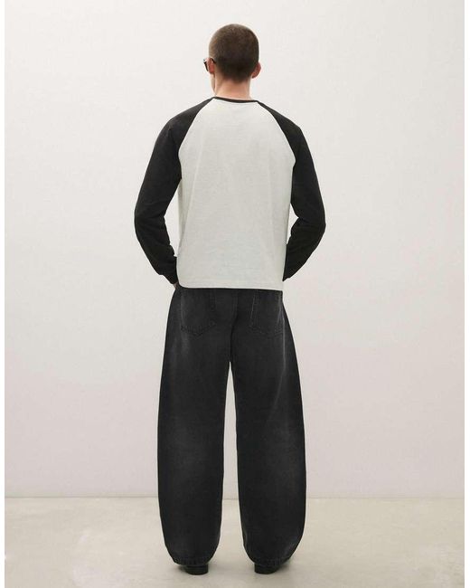 Bershka Black Twisted Fit Jeans for men