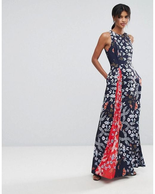 Ted Baker Kyoto Gardens Maxi Dress in Blue | Lyst