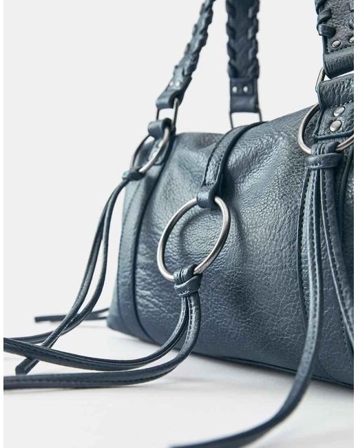 Pull&Bear Blue Ring Detail Shoulder Bag