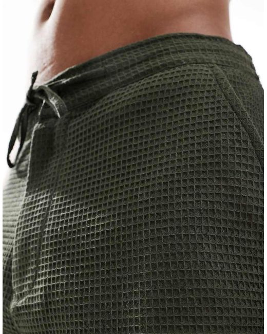 Pantalones Cortos Playeros Caquis De Tejido Gofrado De -Verde Sol Beach de hombre de color Green