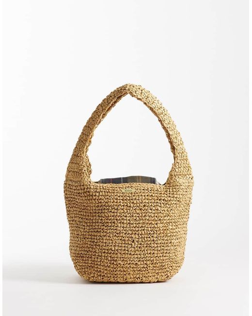 Barbour Metallic Soft Woven Mini Tote Bag