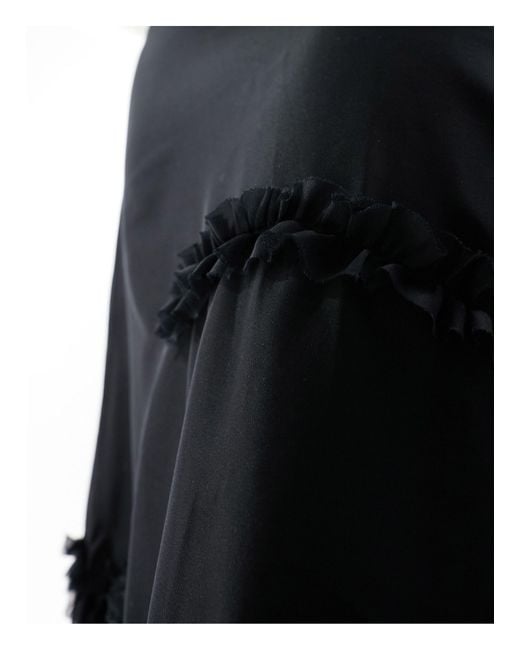 Reclaimed (vintage) Black Maxi Skirt With Ruffle Detail